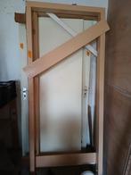 opdekdeur met kozijn + deurbeslag + houten dorpel, Gebruikt, Deurkozijn, 150 tot 225 cm, Hout