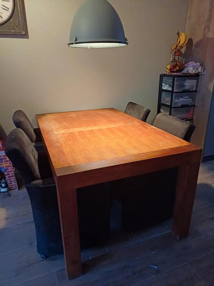 Teakhouten Eettafel 160x100cm, Huis en Inrichting, Tafels | Eettafels, Gebruikt, 50 tot 100 cm, 150 tot 200 cm, Vier personen