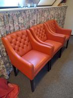 Drie oranje fauteuils, Ophalen, Minder dan 50 cm, Gebruikt, Minder dan 75 cm