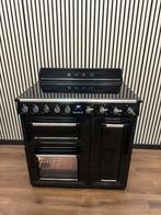 Luxe Smeg Inductie Fornuis zwart hoogglans met 3 ovens 90 cm, Fornello Esperta, Ophalen of Verzenden, Zo goed als nieuw, Energieklasse A of zuiniger