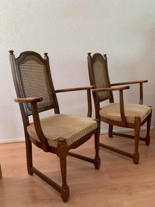 Antieke Koloniale Armstoelen - Sfeervolle blikvangers!, Huis en Inrichting, Tafels | Bijzettafels, Gebruikt, Vierkant, 60 cm of meer