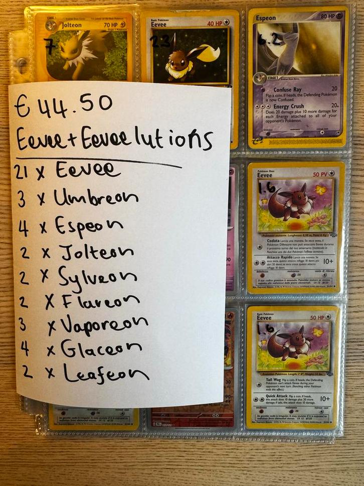 Pokemon Lot - Eevee & Eeveelutions Collectie, Hobby en Vrije tijd, Verzamelkaartspellen | Pokémon, Gebruikt, Meerdere kaarten