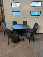 Ronde eettafel 1.20 met 6 stoelen, Huis en Inrichting, Tafels | Eettafels, Ophalen, Zo goed als nieuw, Rond, 100 tot 150 cm