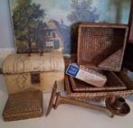 Birma riet Blik Doosje Kandelaar Verkade waxinelichtjes., Ophalen of Verzenden