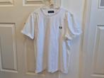 Fred Perry, Wit T-Shirt. Maat: M. Heren / Mannen. ZGAN., Maat 48/50 (M), Wit, Ophalen of Verzenden, Zo goed als nieuw