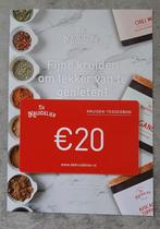 De Kruidelier tegoedbon voor € 20,- korting op kruiden., Tickets en Kaartjes, Kortingsbon, Overige typen