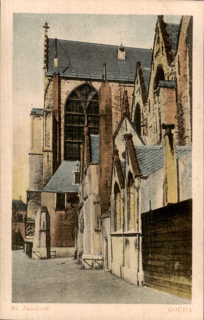 Gouda - St. Janskerk, Verzamelen, Ansichtkaarten | Nederland, Gelopen, Utrecht, Voor 1920, Ophalen of Verzenden