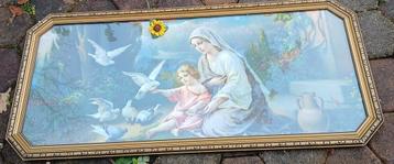 Groot Religieus Schilderij - Madonna met Kind beschikbaar voor biedingen