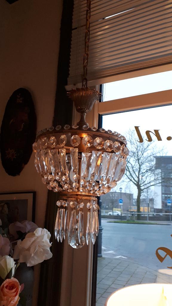 Kristallen  lamp, Antiek en Kunst, Antiek | Lampen, Ophalen