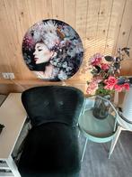 Plexiglas muurcirkel - Vrouw met bloemen, Ophalen, Zo goed als nieuw, Schilderij