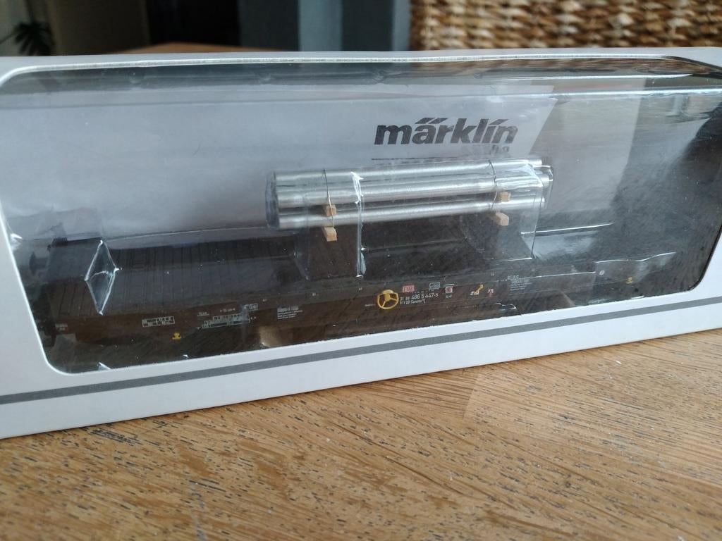 Marklin 00778-10 Zwaarlastwagen met staallading DB, Wisselstroom, Wagon, Ophalen of Verzenden, Zo goed als nieuw