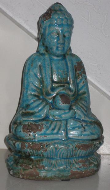 Boeddha Beeld Aardewerk Raku Gestookt beschikbaar voor biedingen