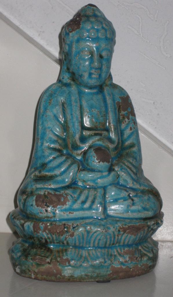 Boeddha Beeld Aardewerk Raku Gestookt, Antiek en Kunst, Antiek | Keramiek en Aardewerk, Ophalen