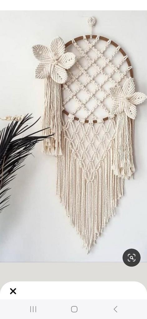 Macramé Wandhanger met Bloemen, Huis en Inrichting, Woonaccessoires | Wanddecoraties, Nieuw, Ophalen of Verzenden