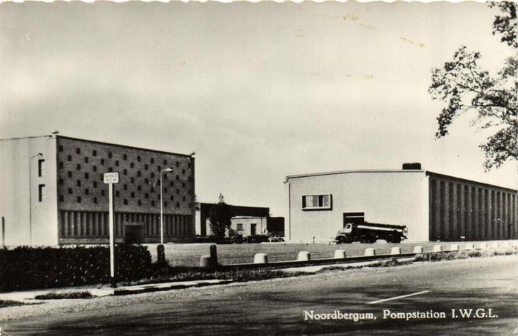 Noordbergum, Pompstation I.W.G.L. - gelopen, Verzamelen, Ansichtkaarten | Nederland, Ongelopen, Friesland, Voor 1920, Ophalen of Verzenden