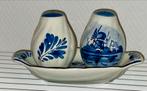 Delfts Blauw Zout- en Peperstel met Schotel (MPVI), Ophalen of Verzenden