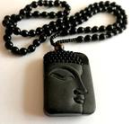 Prachtige Ketting collier Boeddha kettinghanger Git met Onyx, Verzenden, Zwart, Nieuw, Steen of Mineraal