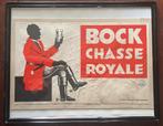 Bock Chasse Royale affiche in kader, Ophalen of Verzenden, Gebruikt, Reclamebord