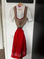 Dirndl rood/beige, Carnaval, Maat 42/44 (L), Ophalen of Verzenden, Zo goed als nieuw