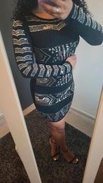 Zwarte feestjurk met pailletten, Kleding | Dames, Jurken, Ophalen of Verzenden, Zo goed als nieuw, Maat 34 (XS) of kleiner, River Island