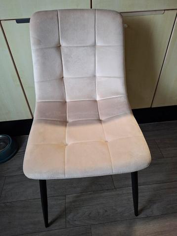 Set van 3 Eetkamerstoelen - Beige Stof beschikbaar voor biedingen