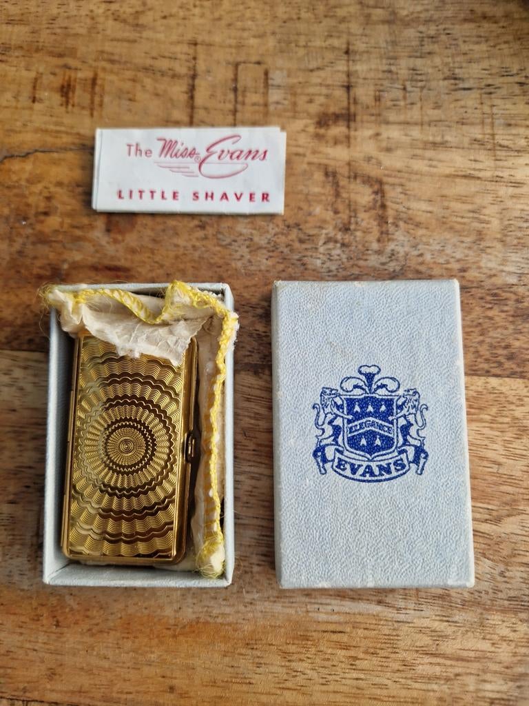 Vintage Miss Evans Scheermesje in Doos, Antiek en Kunst, Ophalen of Verzenden