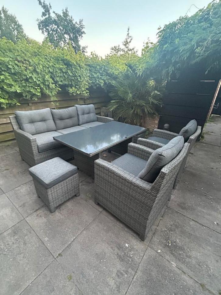 Luxe Wicker Loungeset - 5-7 Zitplaatsen, Tuin en Terras, Tuinsets en Loungesets, Zo goed als nieuw, Loungeset, Wicker, 5 zitplaatsen