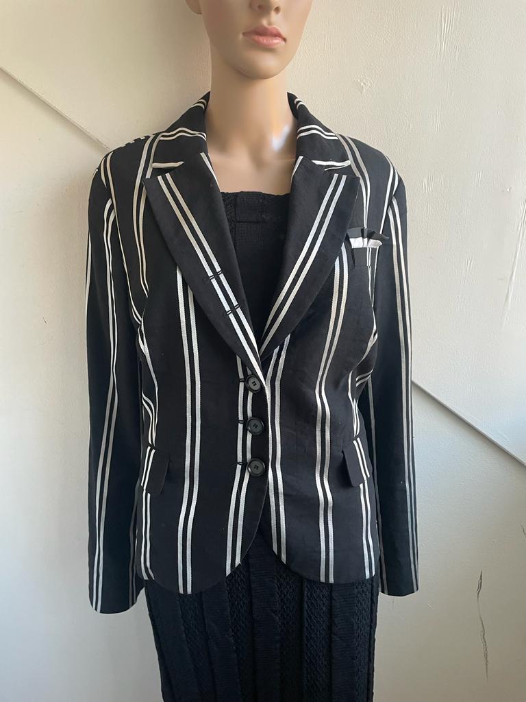 Sophia Pigozzi blazer zwart wit gestreept maat 44, Kleding | Dames, Jasjes, Kostuums en Pakken, Sophia Pigozzi, Zwart, Maat 42/44 (L)