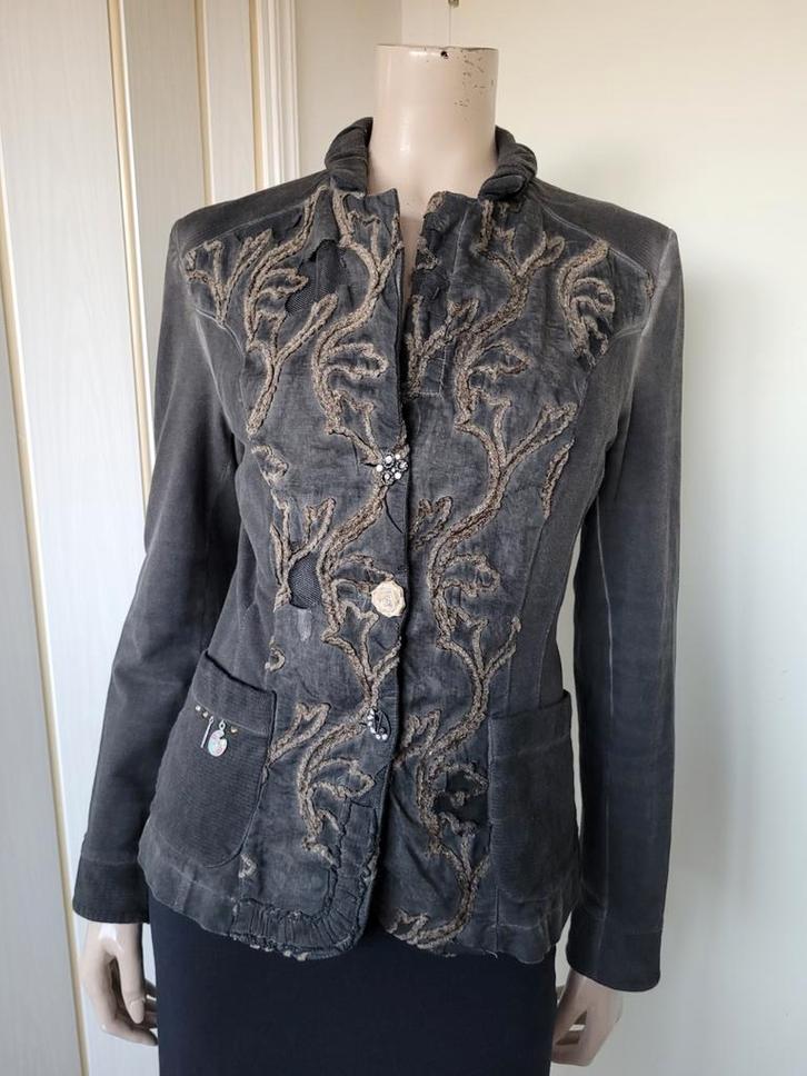 Elisa Cavaletti jasje grijs maat M, Kleding | Dames, Jasjes, Kostuums en Pakken, Zo goed als nieuw, Jasje, Maat 38/40 (M), Grijs