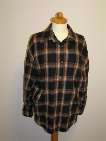 Bruin / zwart geruite blouse jas maat S. beschikbaar voor biedingen