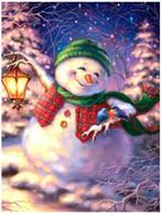 Diamond painting: Kerst 4 - Sneeuwpop met muts (BOX D-32), Ophalen, Nieuw
