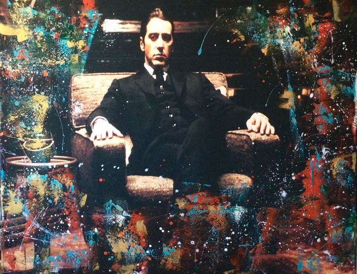 The Godfather- Michael Corleone- Mixed Media- Canvasdoek, Huis en Inrichting, Woonaccessoires | Schilderijen, Tekeningen en Foto's