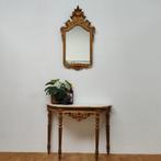 Barok Rococo wandconsole sidetable marmer blad en spiegel 02, Huis en Inrichting, Tafels | Sidetables, Valkenswaard, Info@flashbackfurniture.nl