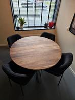 Ronde eettafel Xooon met eetkamerstoelen Label51, Huis en Inrichting, Tafels | Eettafels, Ophalen, Zo goed als nieuw, Rond, 100 tot 150 cm