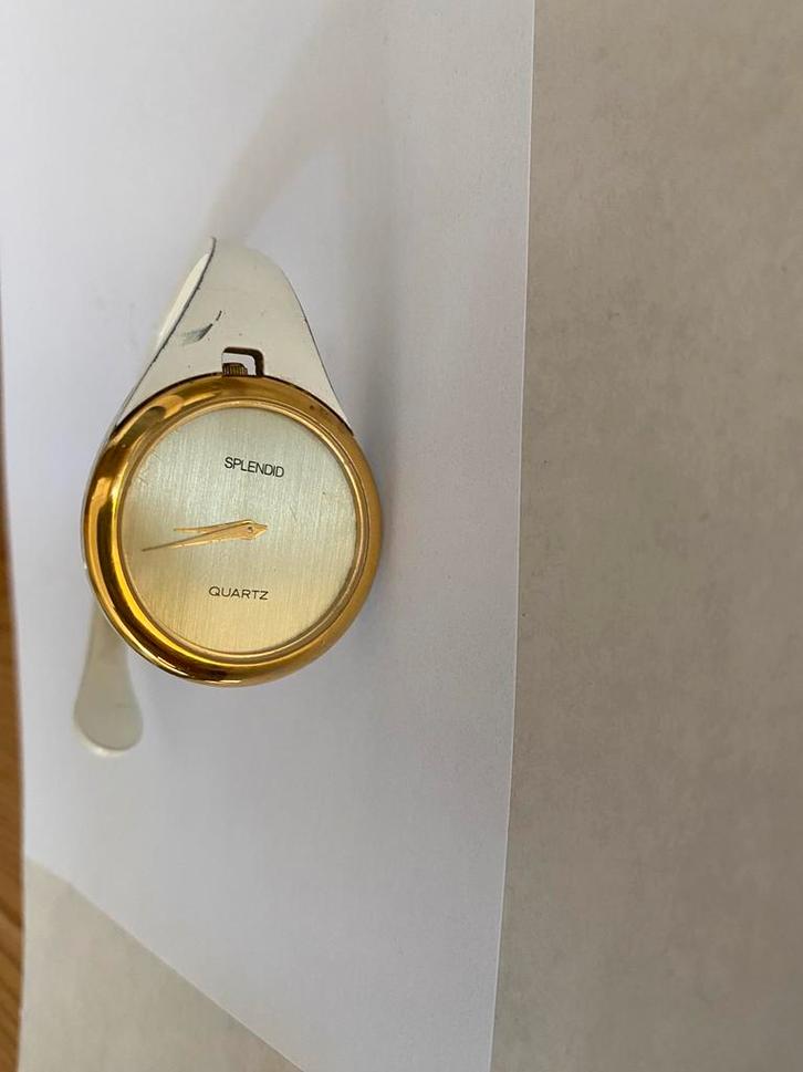 Dameshorloge Splendid klemband goud/ wit staal UNIEK, Sieraden, Tassen en Uiterlijk, Horloges | Dames, Zo goed als nieuw, Polshorloge