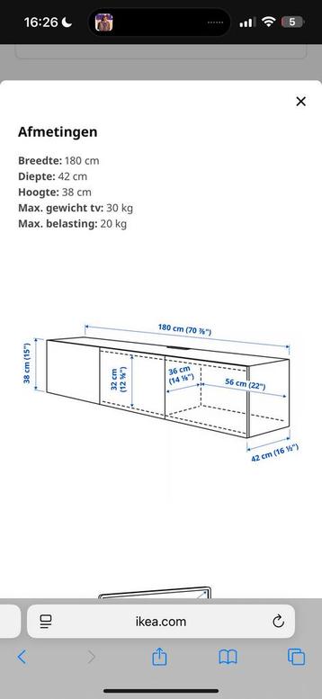 IKEA BESTA Tv-meubel Donkergrijs - afbeelding 3
