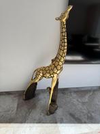 Groot gouden giraffe beeld, Tuin en Terras, Tuinbeelden, Ophalen, Zo goed als nieuw, Overige materialen, Dierenbeeld