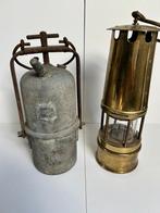 2x mijnwerkerslamp, Antiek en Kunst, Antiek | Lampen, Ophalen of Verzenden