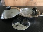 Grote AMC premium wok, Huis en Inrichting, Ophalen of Verzenden, Zo goed als nieuw, Rvs, Keramische plaat