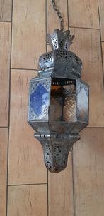 Mooie ouderwetse lamp met gekleurde ruitjes., Ophalen of Verzenden