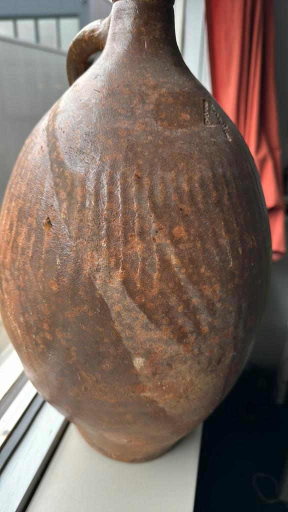 Antieke Franse kruik kan 4 1850 olijf olie met waterlijnen, Antiek en Kunst, Antiek | Keramiek en Aardewerk, Verzenden