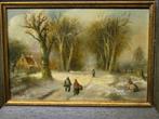 Schilderij. Winterlandschap. Gesign .Hendriks., Antiek en Kunst, Kunst | Schilderijen | Klassiek, Ophalen of Verzenden