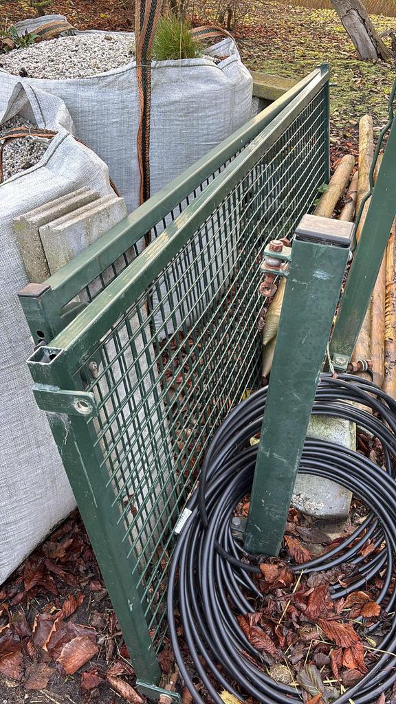 Dubbel stalen hekwerk 5 meter robuust, Doe-het-zelf en Verbouw, Metalen, Zo goed als nieuw, Ophalen