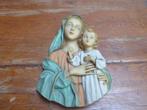 Vintage polystone wanddecoratie, Maria en Jezus