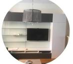 Ikea Besta Framstä TV Meubel achterwand glas en platen 240, Ophalen, Gebruikt