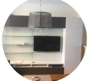 Ikea Besta Framstä TV Meubel achterwand glas en platen 240, Huis en Inrichting, Kasten | Overige, Gebruikt, Ophalen