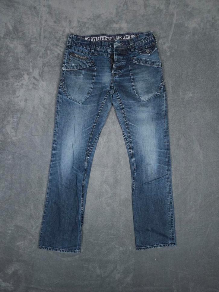 PME Legend Broek Aviator W33 L36 Donkerblauw 100% kattoen, Kleding | Heren, Spijkerbroeken en Jeans, Zo goed als nieuw, W33 - W34 (confectie 48/50)