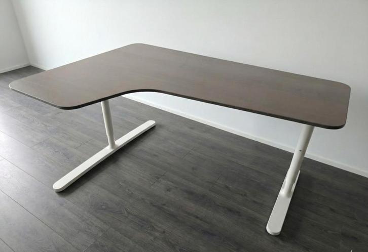 Ikea Bekant Hoekbureau Grijs/Wit - Linkerhoek, Huis en Inrichting, Bureaus, Gebruikt, Bureau, Ophalen
