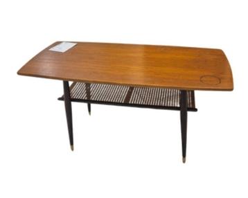 Vintage salontafel – mid-century – webbing onderblad beschikbaar voor biedingen