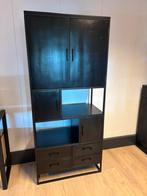 Zwarte Mango Hout Kast met IJzeren Frame, Ophalen of Verzenden, Nieuw